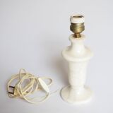 Pied de lampe albâtre blanc