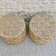 Pair of braided rope ottoman stools