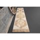 1970s Turkish Hand-Knotted Wool Cotton Beige Runner Rug 73x310