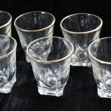 Ensemble 6 verres à liqueur avec filets dorés - Art Déco 1940 certifié