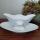 Gien opaque white porcelain gravy boat