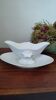 Gien opaque white porcelain gravy boat