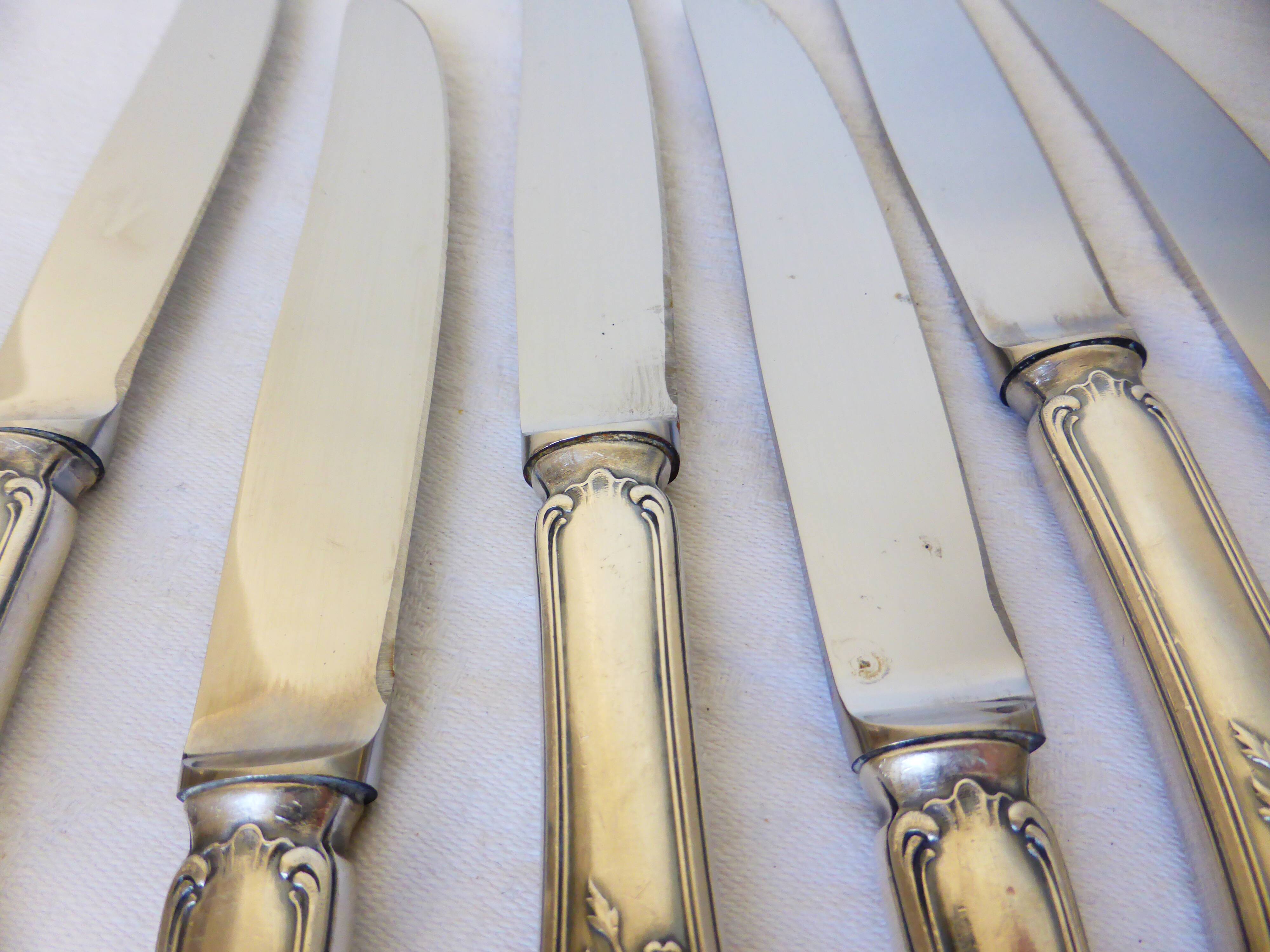 6 vintage knives in English silver metal hallmarked 2106273