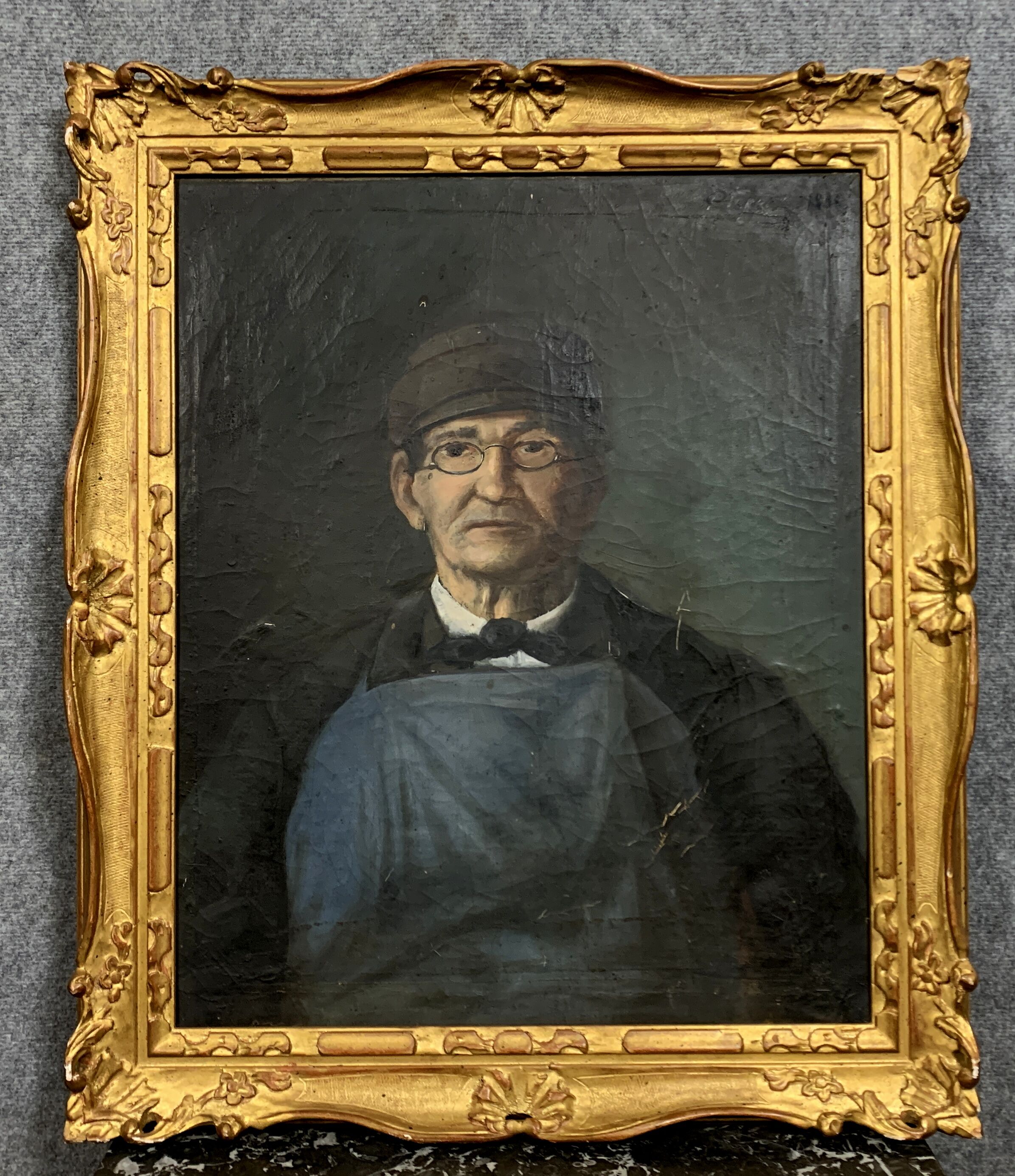 Huile sur toile figurant un portrait d'homme, École française de la fin du XIXème siècle