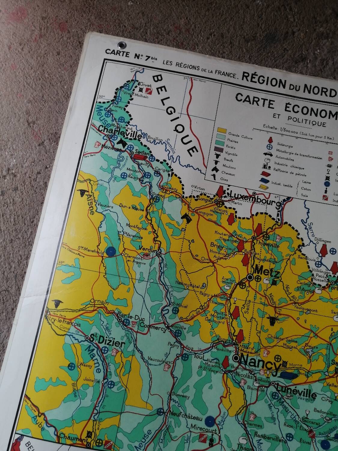 Old school map: France, North-East, Hatier Kaeppelin.