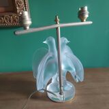Crystal lamp Lalique with two doves model Ariane