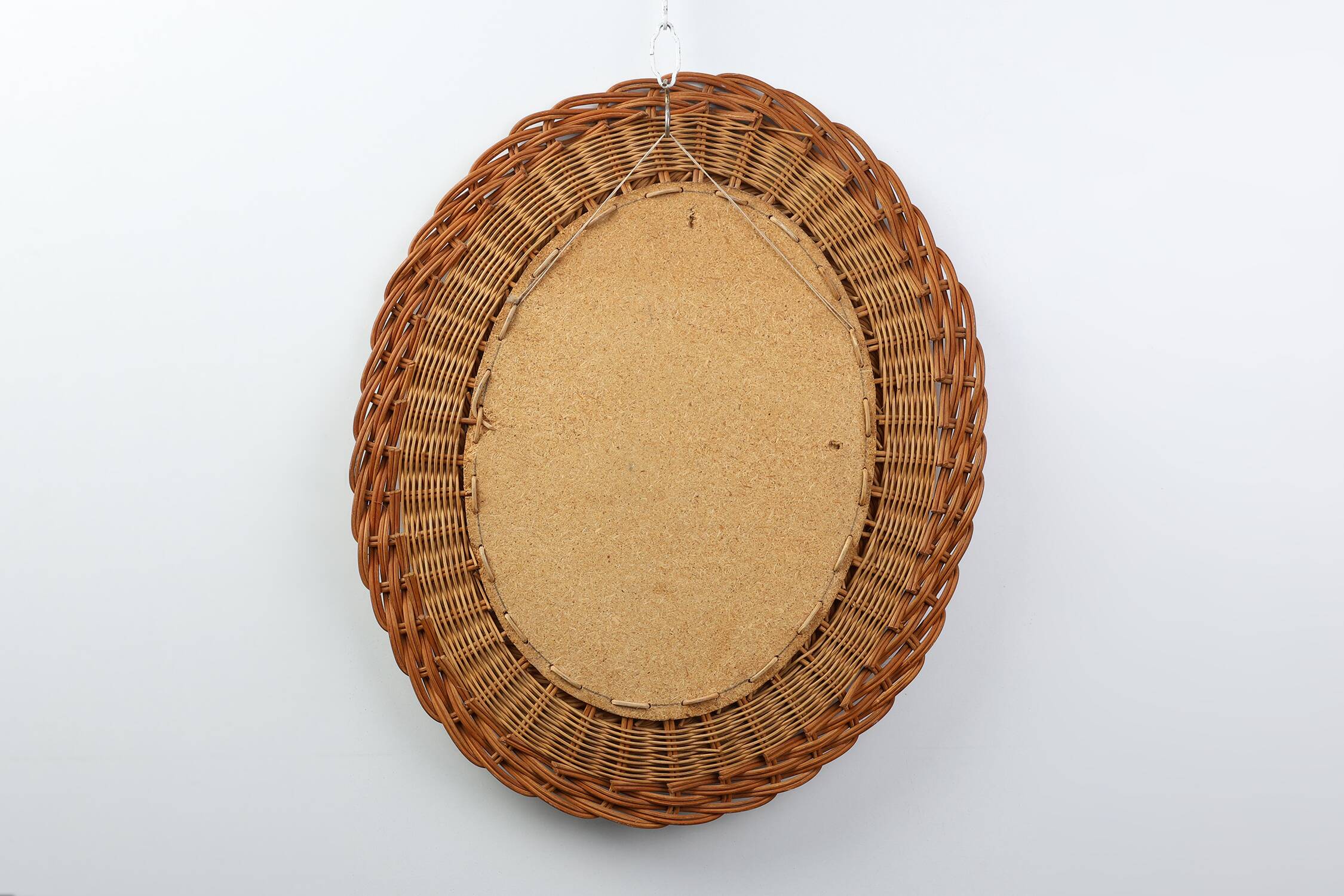 Small mid-century rattan mirror, France 1960s
