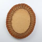 Small mid-century rattan mirror, France 1960s