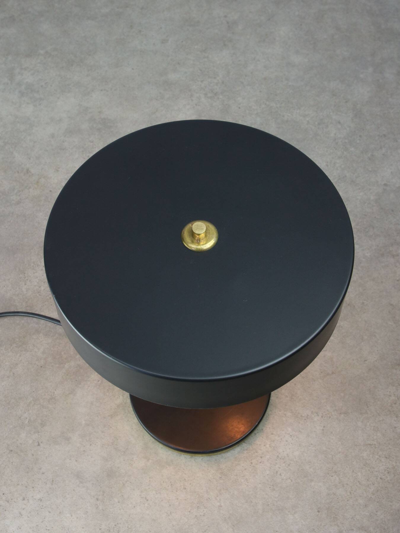 Mid-Century Black & Brass Table Lamp from Kamenický Šenov