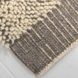 4x7 Kilim Contemporary Gray Beige Kilim Rug, 130x212Cm