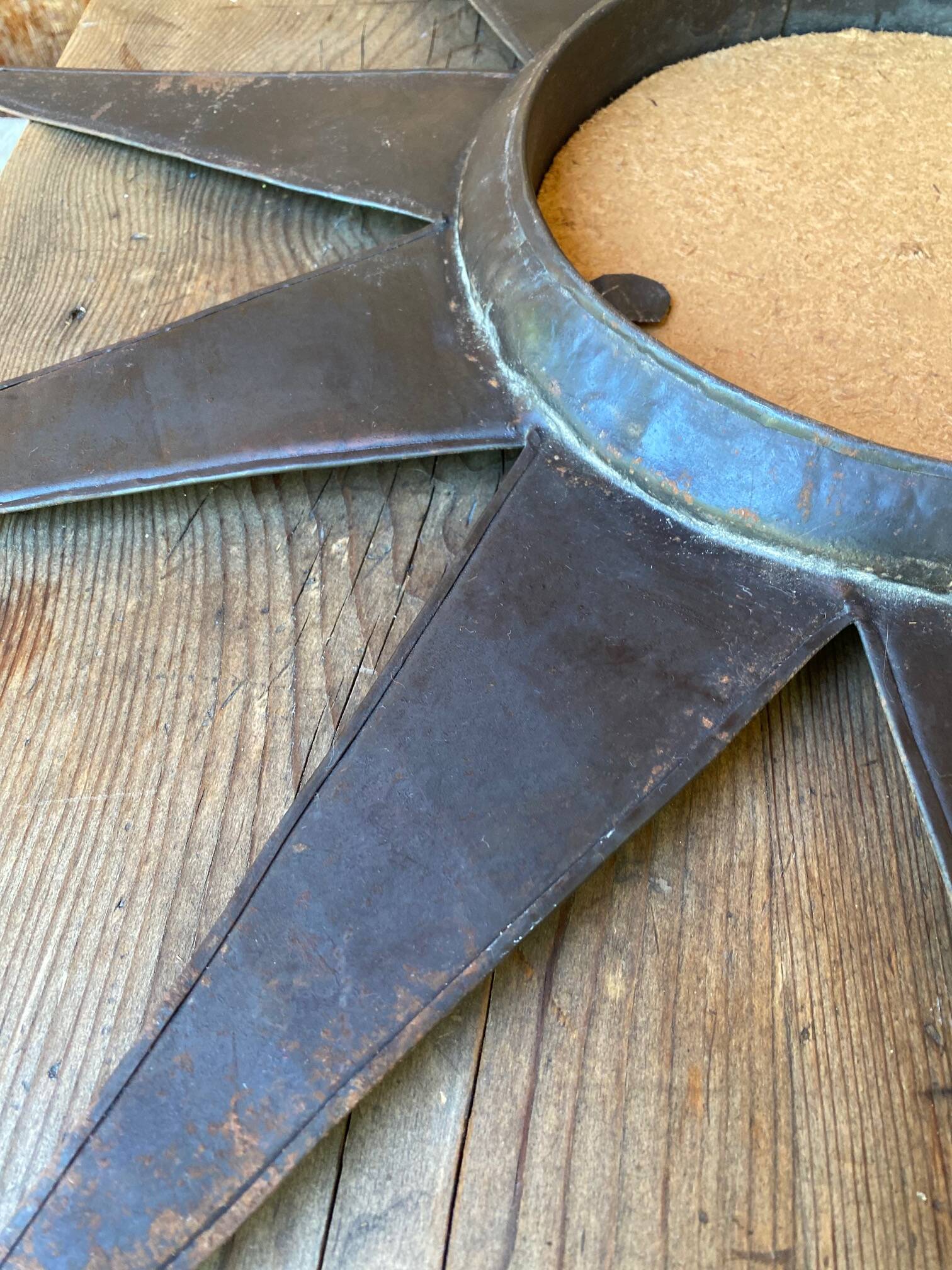 Antique metal sun mirror 70x70cm