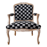 Louis XV style checkerboard armchair