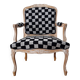 Fauteuil Louis XV style damier