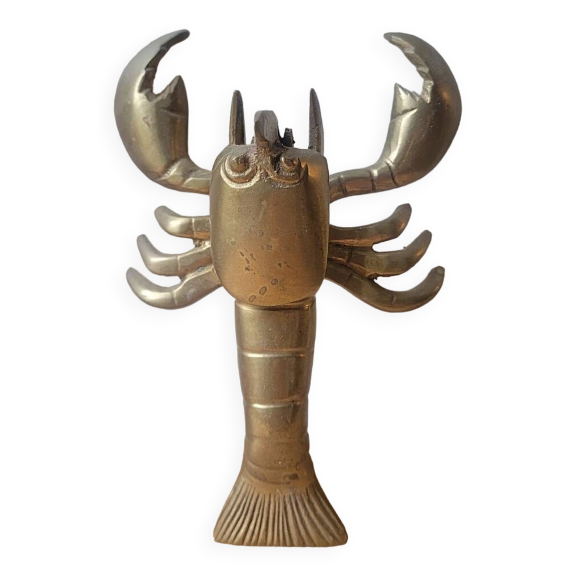 Lobster brass ashtray/inkwell