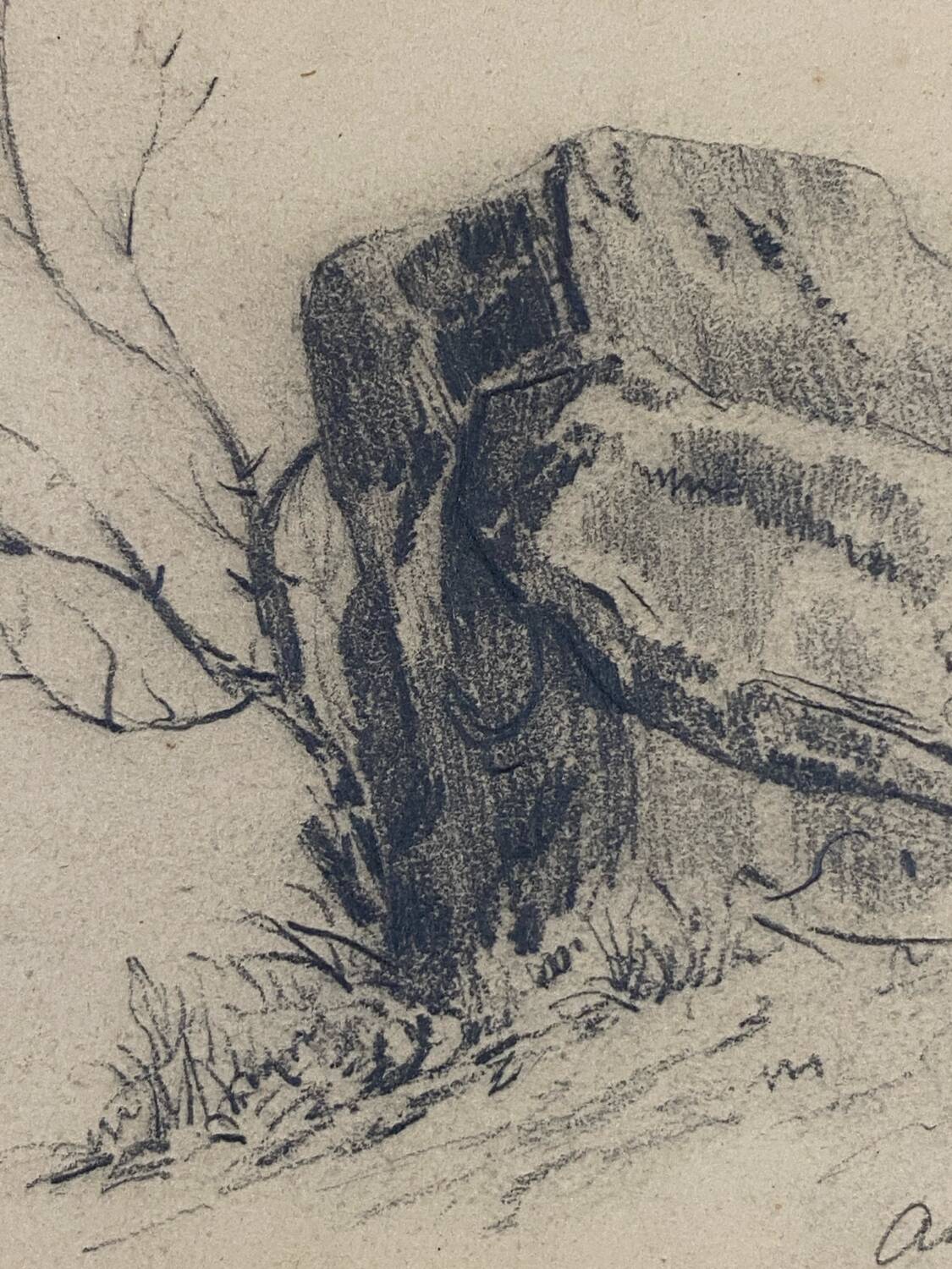 Dessin d’étude original à la mine de plomb signé daté 1844