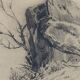 Dessin d’étude original à la mine de plomb signé daté 1844