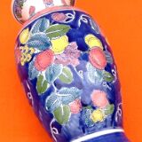 Baluster vase Polychrome ceramic Floral decoration