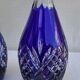Pair of cobalt blue crystal carafes
