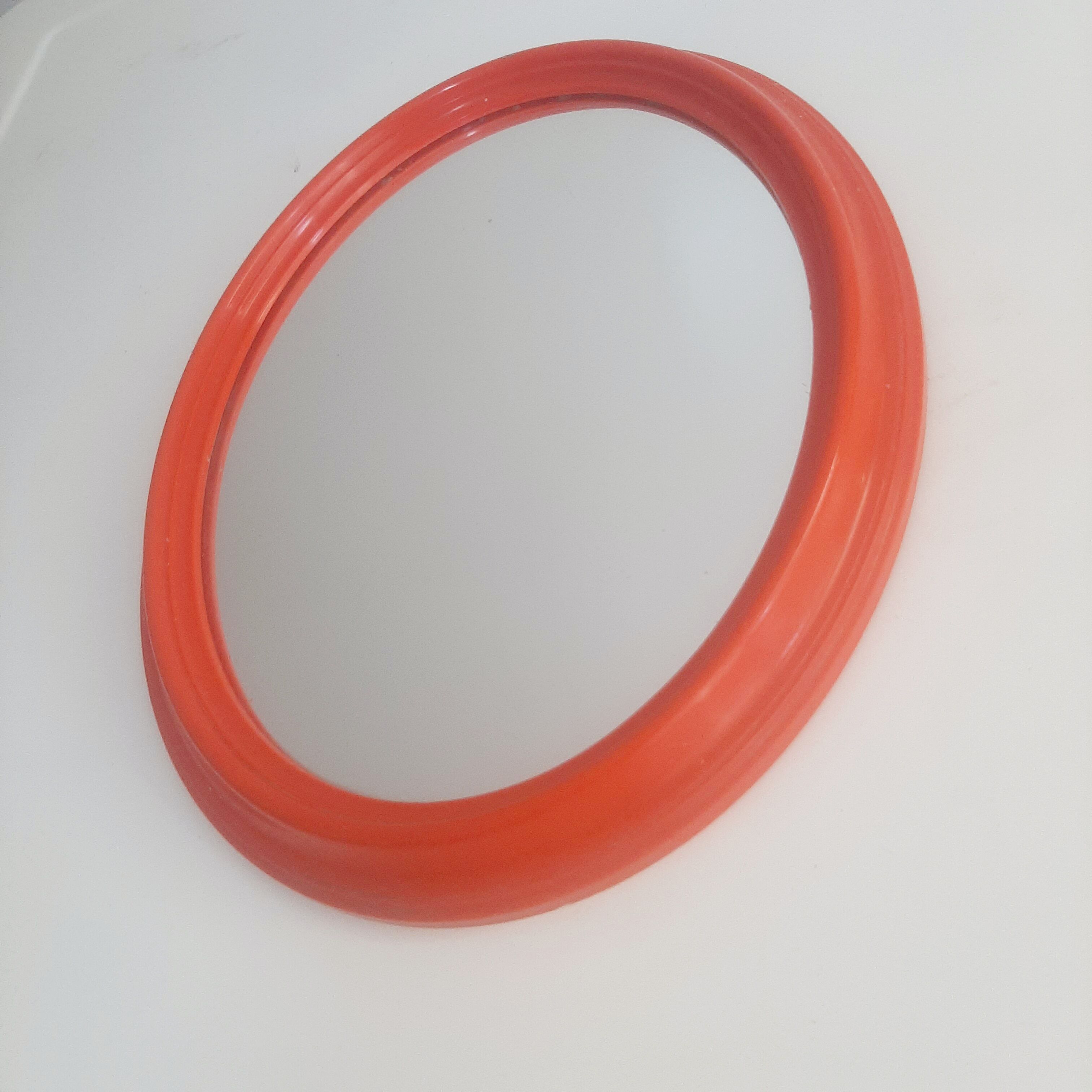 Mirror orange oval vintage 60s 70s