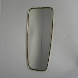 Miroir vintage avec bord en aluminium doré, années 1960