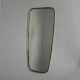 Miroir vintage avec bord en aluminium doré, années 1960