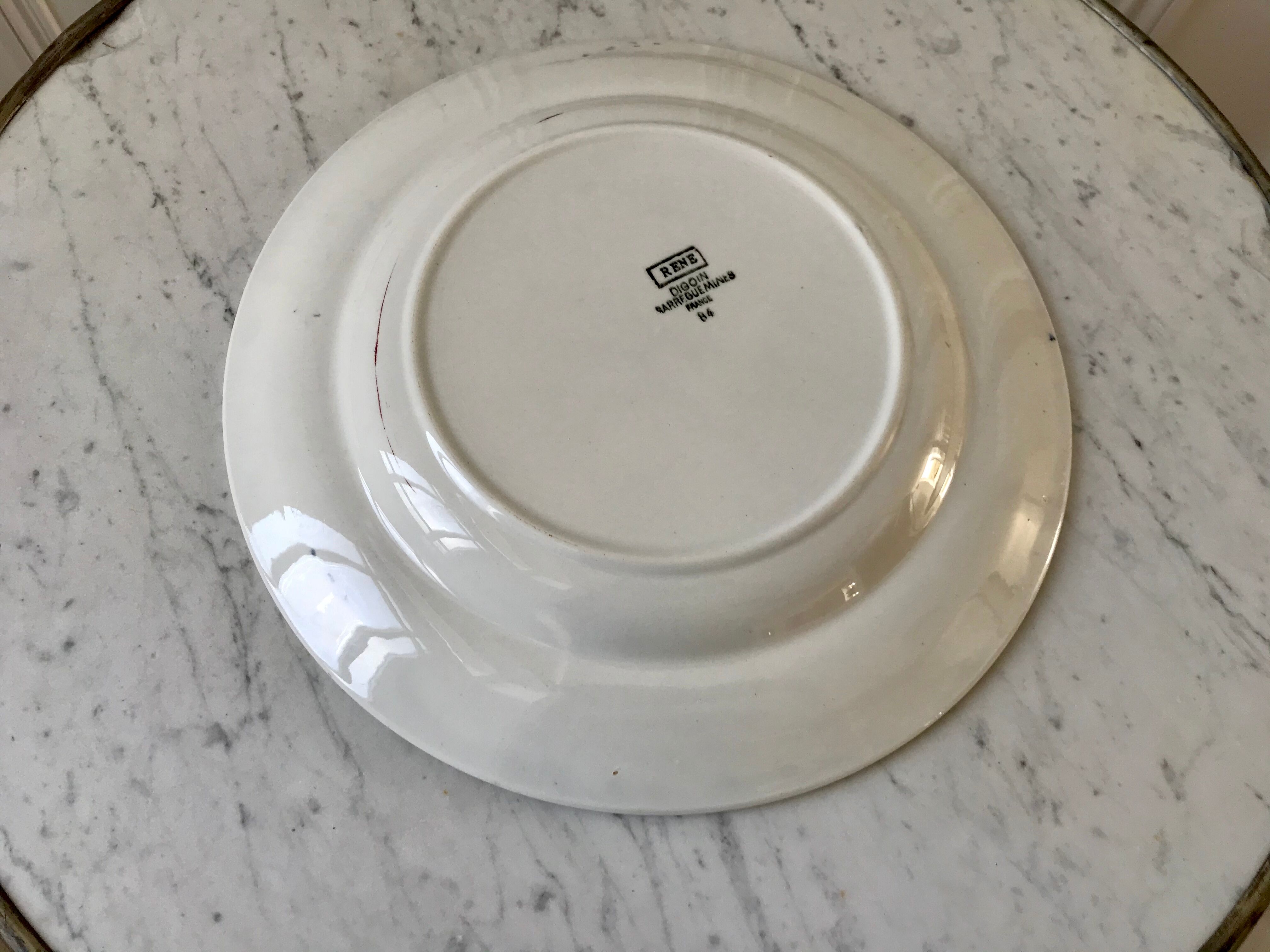 Dish Digoin Sarreguemines model "Renée" years 30-40