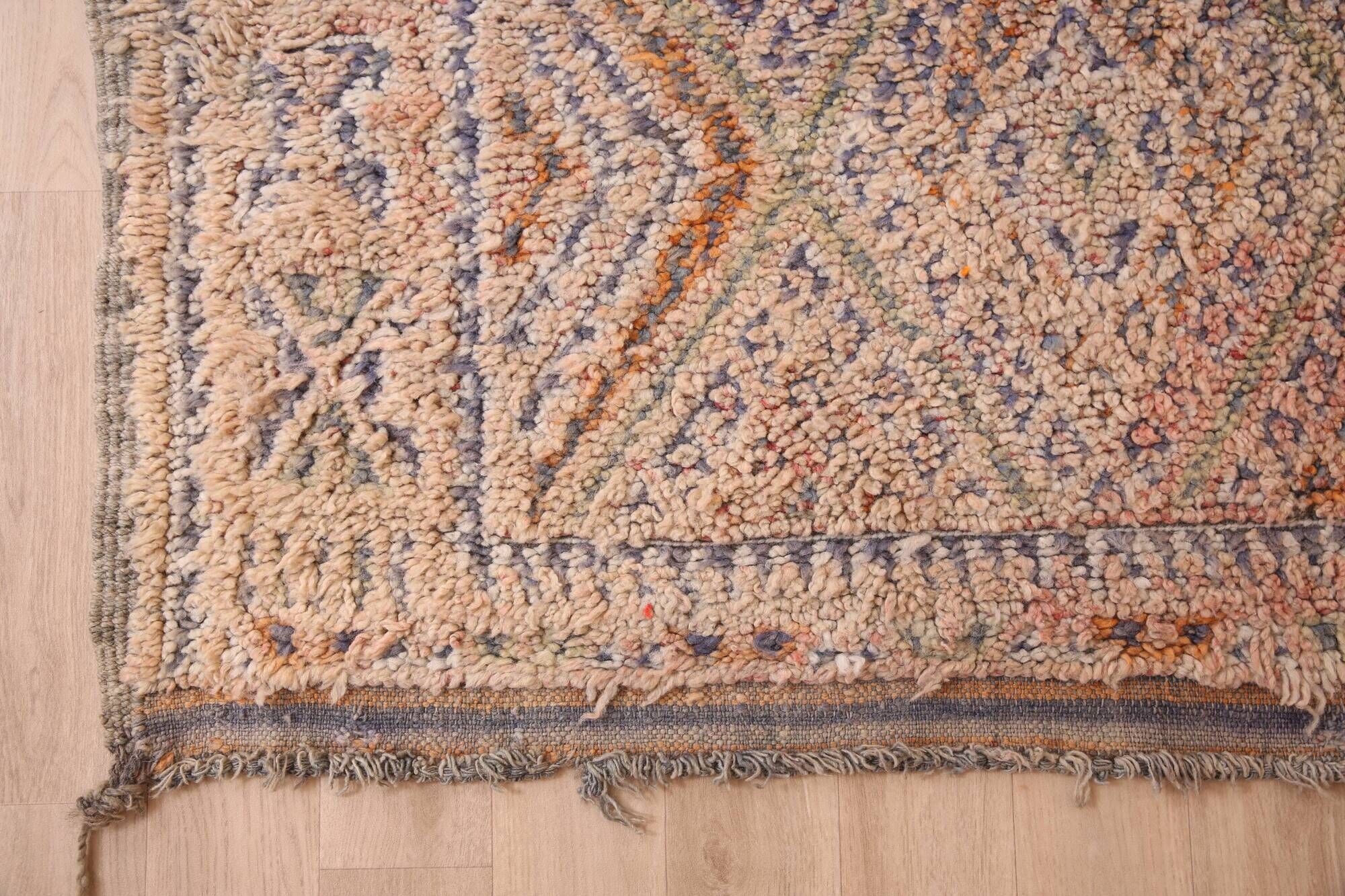 Vintage Moroccan Wool Rug 192 x 328 cm, Handmade Berber Rug, Bohemian Rug