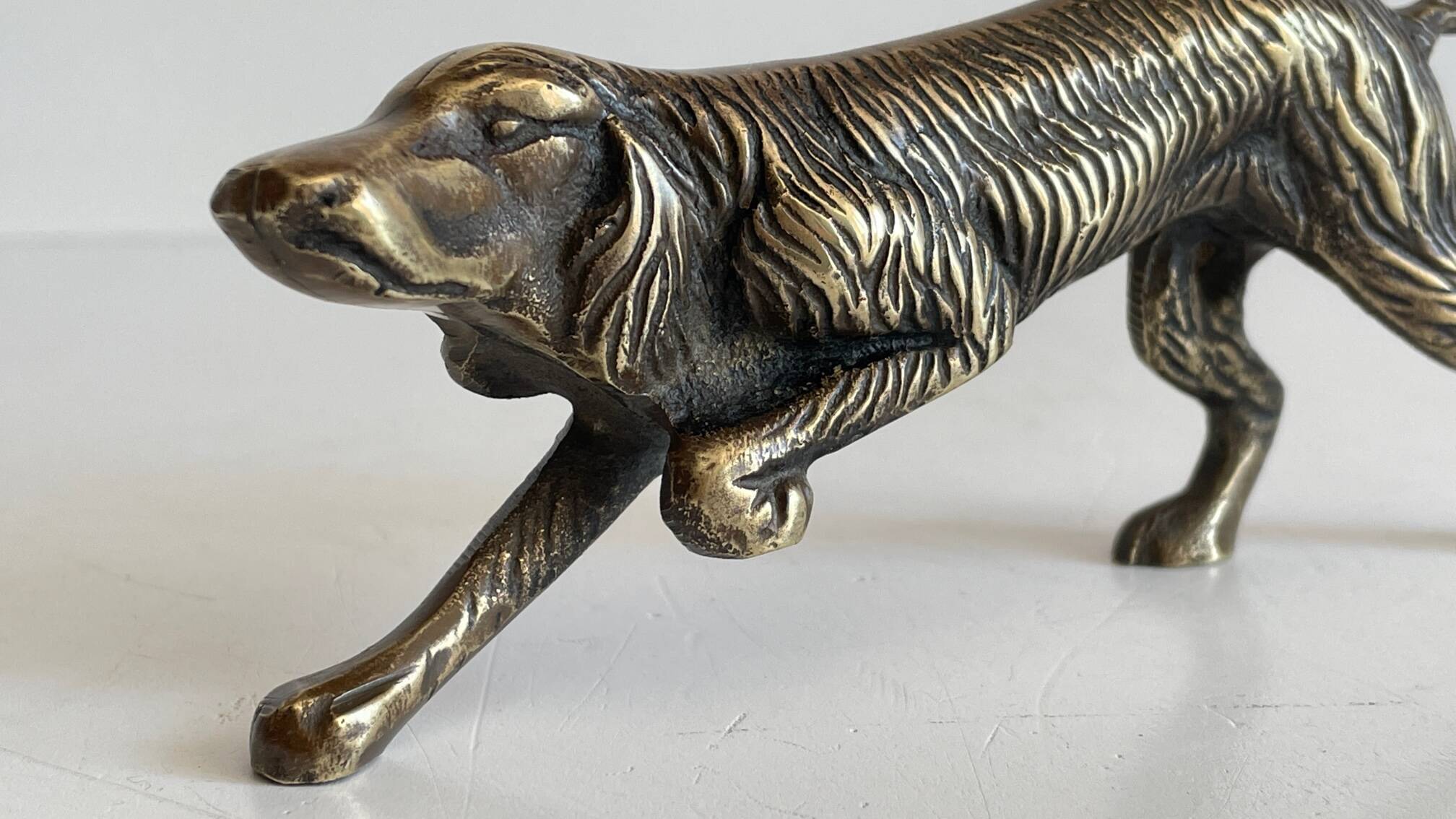 Vintage solid brass decorative dog