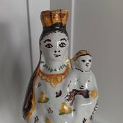 Virgin and Child in polychrome earthenware, 18th century, Nevers