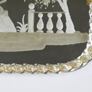 Ercole Barovier Swirl Murano Glass Mirror Serving Tray, Venice, 1940s