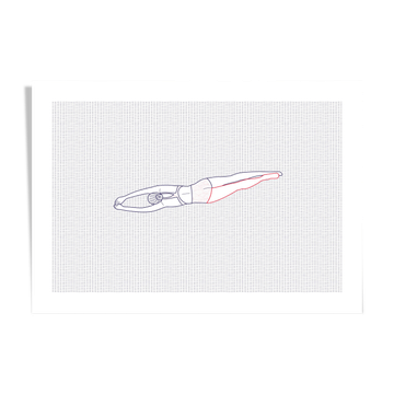 Illustration A4 Naiade No. 8/8  Bretagne baigneuse bleu
