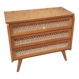 Rattan chest of drawers
