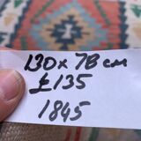 Vintage turkish kilim 130x78 cm wool kelim rug red blue