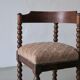 Chaise d'angle ancienne à bobine tournée