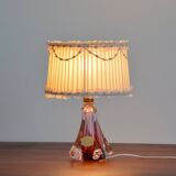 Lampe de table en cristal Val St-Lambert Belgique vintage 1960
