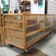 Vintage beech and glass display counter 1970