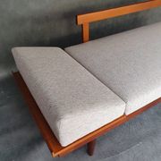 Daybed Teak and beige fabric by Ingmar Relling, Vintage Scandinavian 1960s