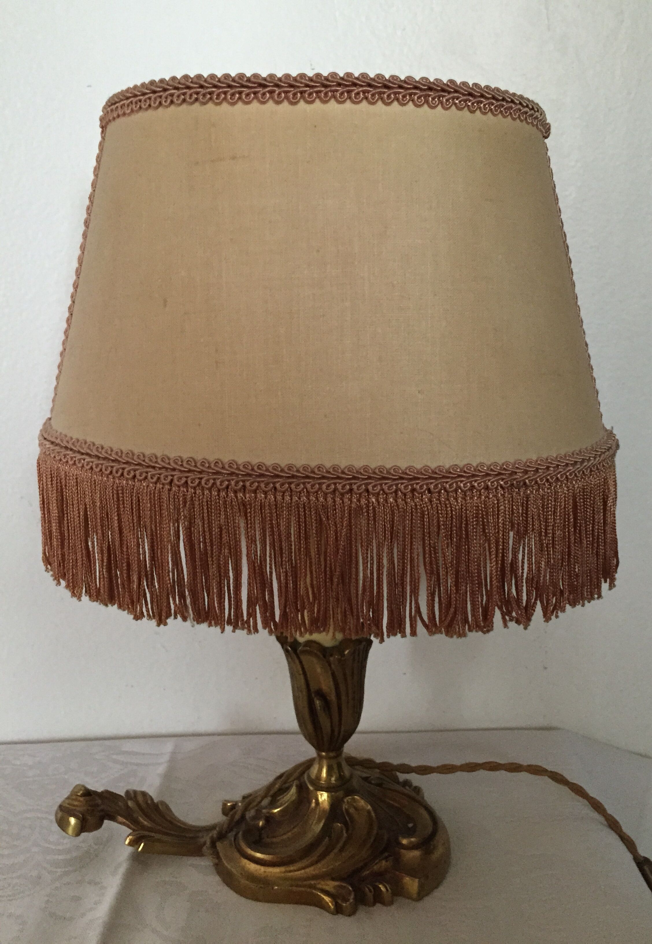 Bedside lamp in gilded bronze