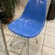 Turquoise blue DSR Eiffel fiberglass chair Eames Herman Miller vintage