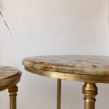 Tables gigognes marbre et laiton