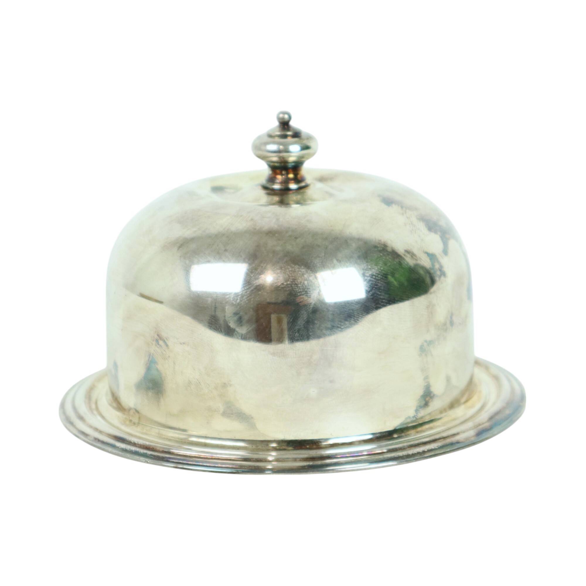 Silver Plated Butter Bowl Caviar Holder Maestri Italy Crystal