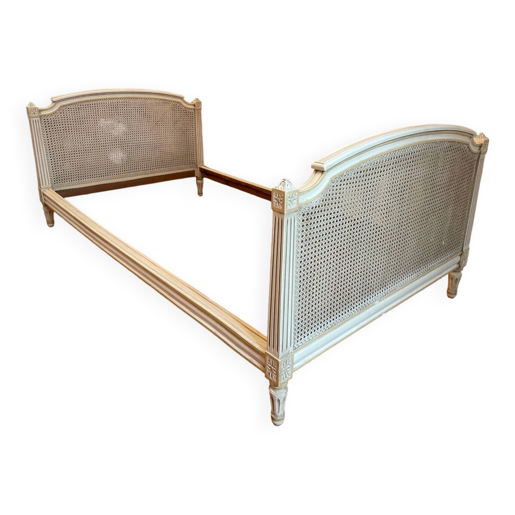 Louis XVI cane and wood bed