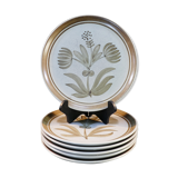 6 flat plates vintage flower decoration Lonchamp