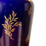 Neo-Classical style porcelain vase, cobal blue, Pinon-Heuzé 1930.