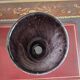 Large blown glass roller vase with speckled gray/purple camaieu decor