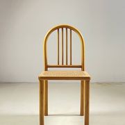 Chaise vintage en bois et cannage