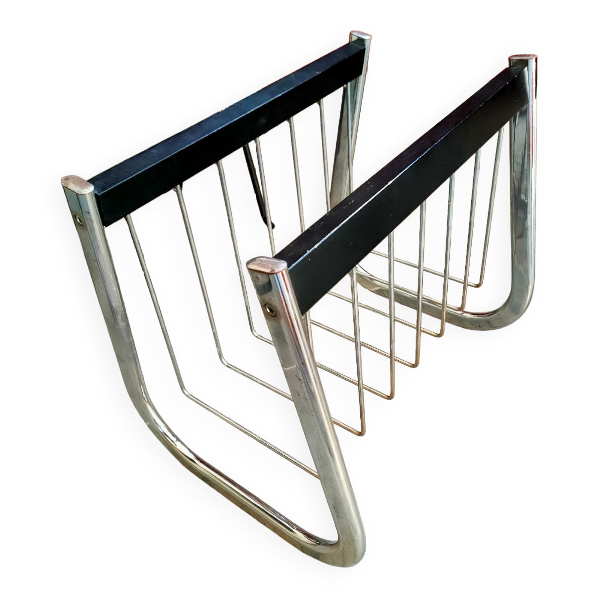 Porte revue métal chromé vintage