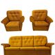 Vintage lounge set for 5, 3-seater convertible sofa and 2 armchairs, 70s.