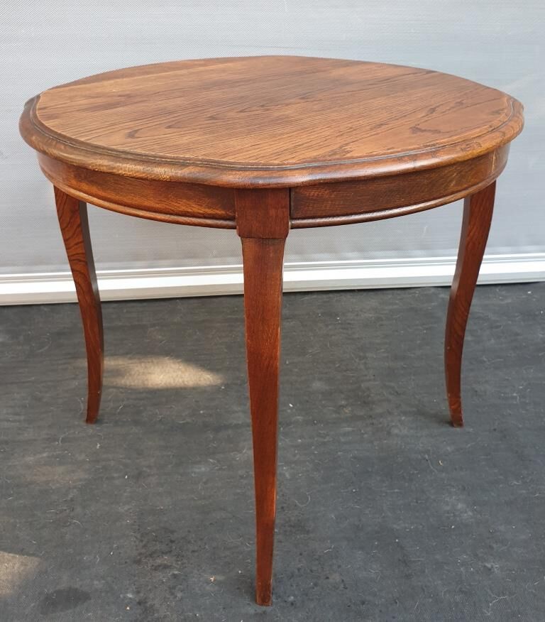 Vintage coffee table style Louis XV Oak h52