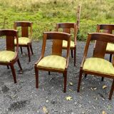 6 chaises gondole en acajou